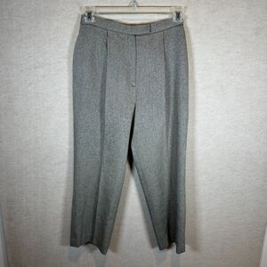 Lauren Ralph Lauren Dress Pants Womens 10 Gray Pleated 100% Wool Classic Preppy